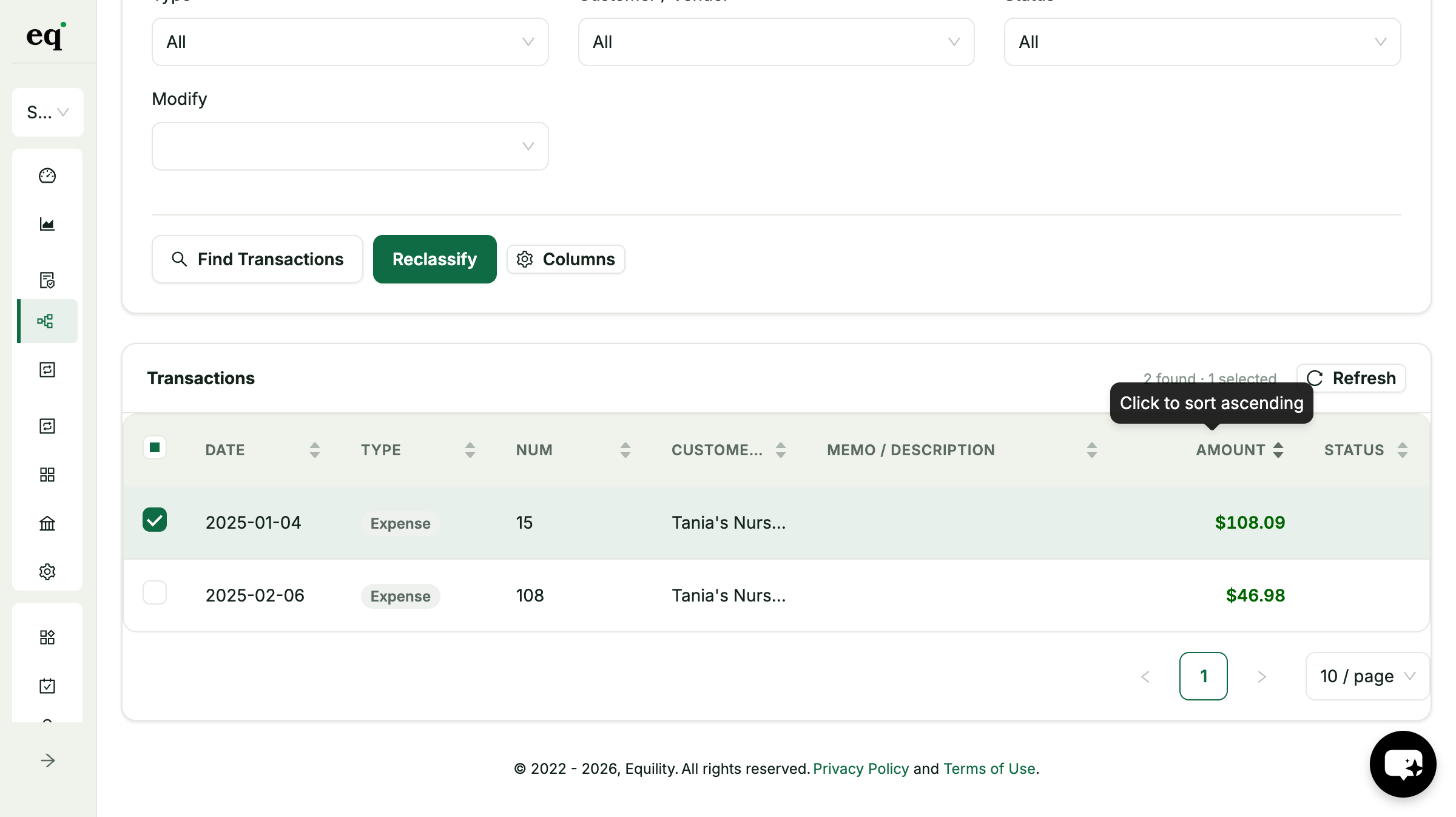 Clean books, synced to QuickBooks